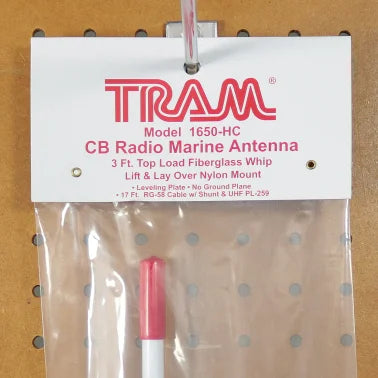 Tram® Marine CB 3-Foot Fiberglass Antenna with RG58 Cable and PL-259 Connector