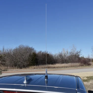 Browning® 200-Watt Pretuned Wide-Band 144 MHz to 174 MHz 2.4-dBd-Gain VHF Silver Antenna with Spring and NMO Mounting