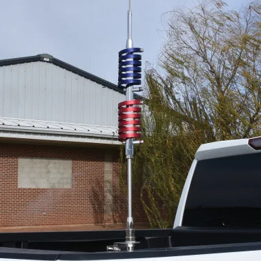 Browning® BR-94 70.5-In. 15,000-Watt Dual-Flat-Coils CB Antenna with 6-In. Shaft, Anodized Red and Midnight Blue