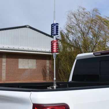 Browning® BR-94 70.5-In. 15,000-Watt Dual-Flat-Coils CB Antenna with 6-In. Shaft, Anodized Red and Midnight Blue