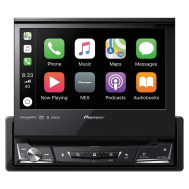 Pioneer® 6.8-In. Car In-Dash Unit, Single-DIN DVD Receiver with Motorized Display, Apple CarPlay®/Android Auto™, Alexa®, and SiriusXM® Ready