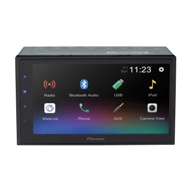 Pioneer® DMH-342EX 6.8-In. Car In-Dash Unit, Double-DIN Digital Media Receiver with Touch Screen and Bluetooth®