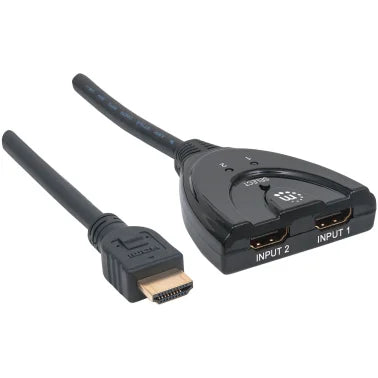 Manhattan® 2-Port HDMI® Switch with 20-Inch Integrated Cable