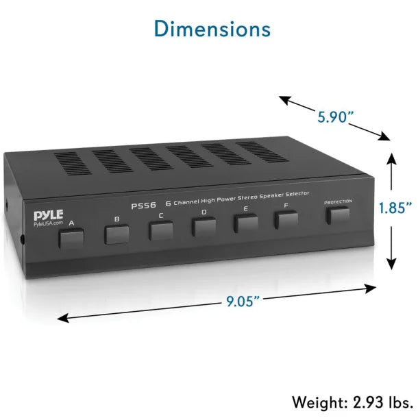 Pyle® High-Power Stereo Speaker Selector (6 Channel)