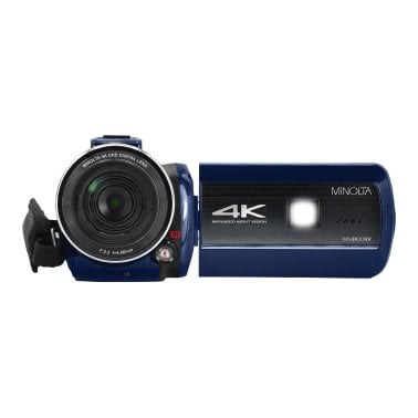 Minolta® MN4K40NV 4K Ultra HD 16x Digital Zoom IR Night Vision Video Camcorder (Blue)