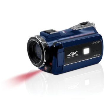 Minolta® MN4K40NV 4K Ultra HD 16x Digital Zoom IR Night Vision Video Camcorder (Blue)