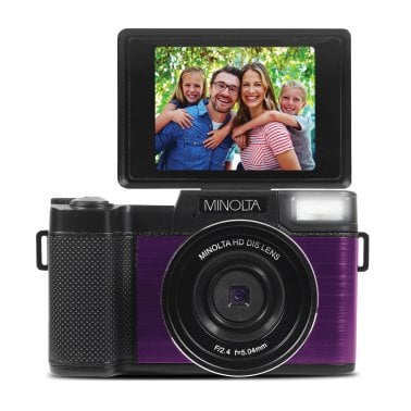 Minolta® MND30 4x Digital Zoom 30 MP/2.7K Quad HD Digital Camera (Purple)