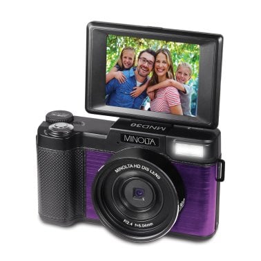 Minolta® MND30 4x Digital Zoom 30 MP/2.7K Quad HD Digital Camera (Purple)