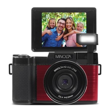 Minolta® MND30 4x Digital Zoom 30 MP/2.7K Quad HD Digital Camera (Red)