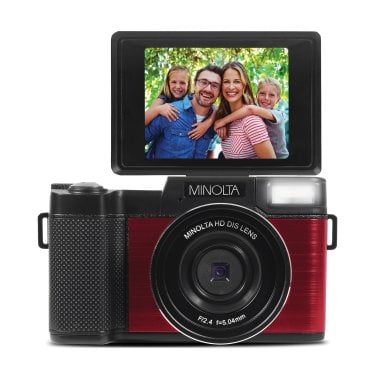 Minolta® MND30 4x Digital Zoom 30 MP/2.7K Quad HD Digital Camera (Red)