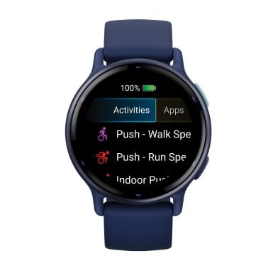 Garmin® vívoactive® 5 Fitness-Tracking Smartwatch with Aluminum Bezel and Silicone Band (Navy Blue)