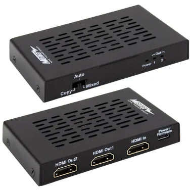 Ethereal® HDMI® Splitter with 1 Input and 2 Outputs and Built-in Scaling
