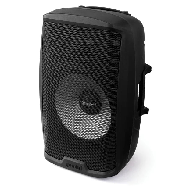 Gemini® AS Series Bluetooth® Multi-LED Portable PA Speaker Kit with Stand and Wired Microphone, Black, AS-2115BT-LT-PK