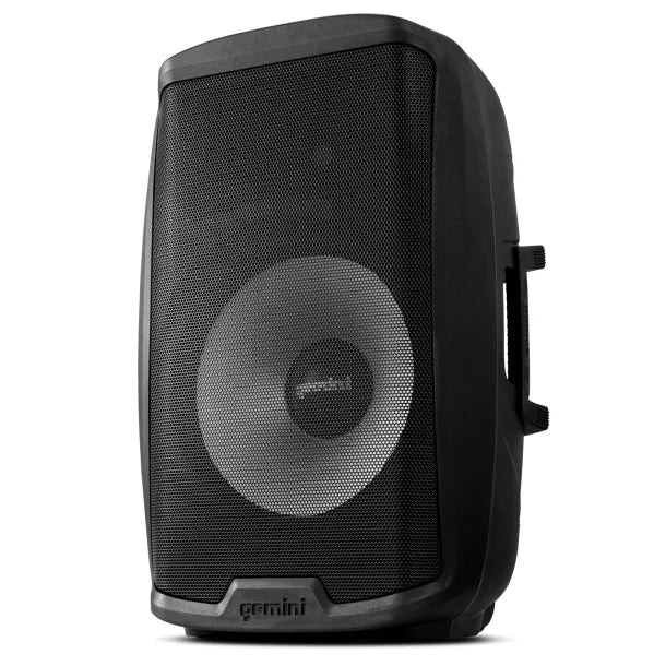 Gemini® AS Series Bluetooth® Multi-LED Portable PA Speaker Kit with Stand and Wired Microphone, Black, AS-2115BT-LT-PK