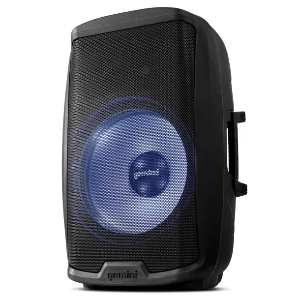 Gemini® AS Series Bluetooth® Multi-LED Portable PA Speaker Kit with Stand and Wired Microphone, Black, AS-2115BT-LT-PK