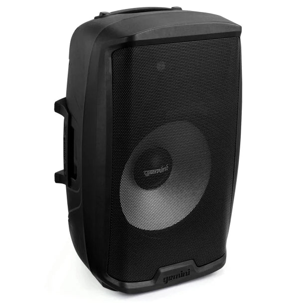 Gemini® AS Series Bluetooth® Multi-LED Portable PA Speaker Kit with Stand and Wired Microphone, Black, AS-2115BT-LT-PK