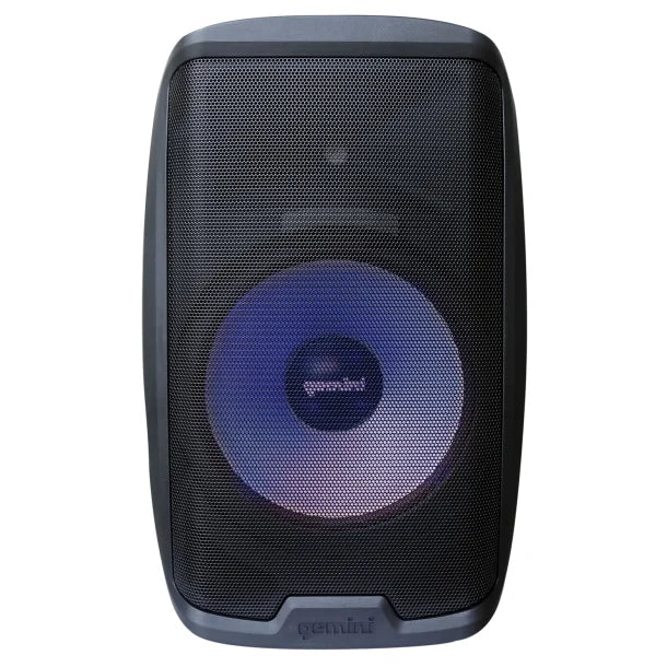 Gemini® AS Series Bluetooth® Multi-LED Portable PA Speaker Kit with Stand and Wired Microphone, Black, AS-2115BT-LT-PK