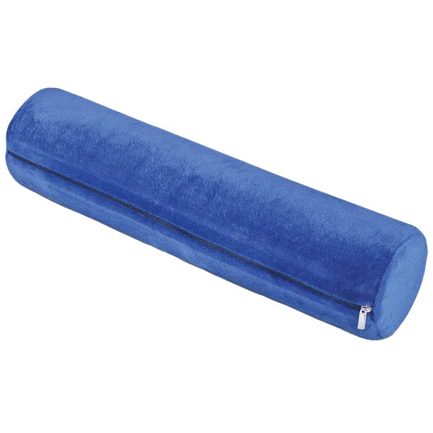 AllSett Health® Cervical Cylinder Bolster Ergonomic Memory Foam Pillow with Removable Washable Cover (Blue)