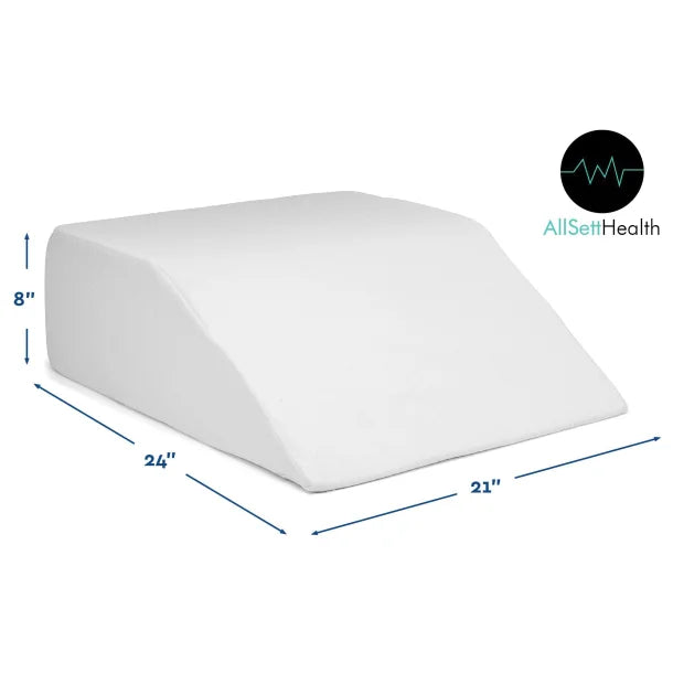 AllSett Health® Leg-Elevation Wedge Memory Foam Pillow (White)