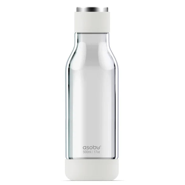 ASOBU® 17-Oz. Inner Peace Break-Resistant Glass Water Bottle (White)