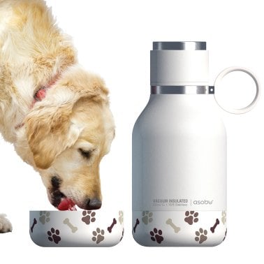 ASOBU® 33-Oz. Insulated Water Bottle with Removable Dog Bowl (White)