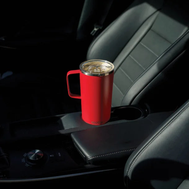 ASOBU® 20-Oz. Double-Wall-Insulated Stainless Steel Tower Coffee Mug with Ceramic Coating (Red)