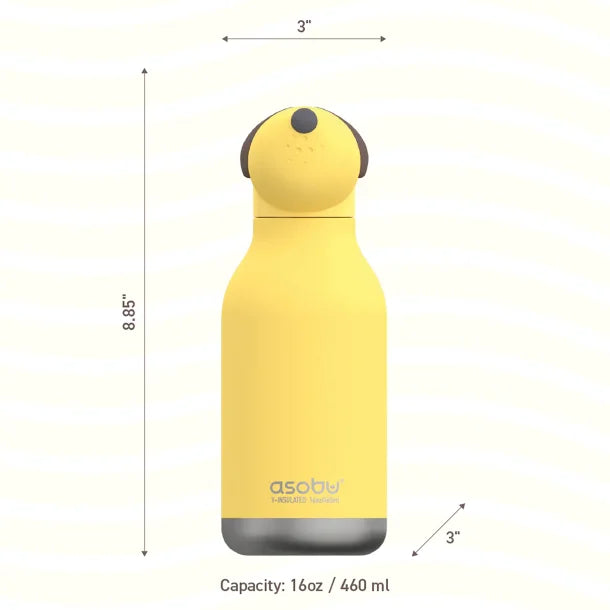 ASOBU® 16-Oz. Bestie Bottle Insulated Stainless Steel Water Bottle with Reusable Flexi Straw (Dog)