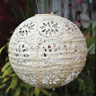 Allsop® Home Garden Soji™ Stella Boho Globe 12-In. Tyvek® Solar Lantern