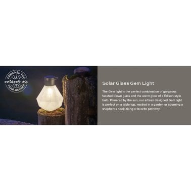 Allsop® Home Garden 5.5-In. Gem Light Glass Solar Lantern