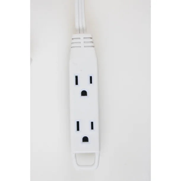 Axis™ 3-Prong 3-Outlet Wall-Hugger Indoor Grounded Extension Cord (White)