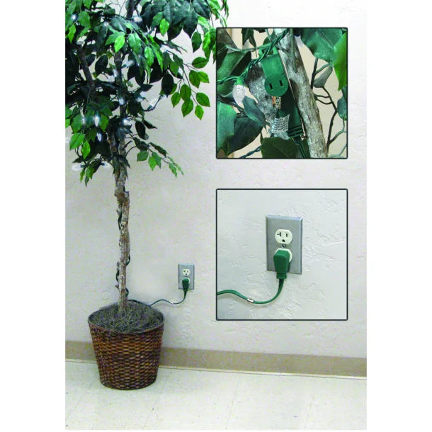 Axis™ 3-Prong 3-Outlet Wall-Hugger Indoor Grounded Extension Cord (Green)