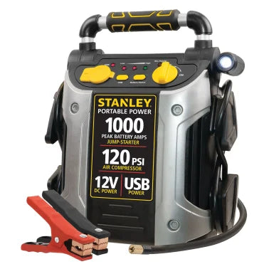 STANLEY® 1,000-Amp-Peak 12-Volt Rechargeable Jump Starter with Air Compressor, J5C09