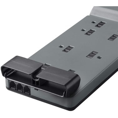 Belkin® Home/Office Surge Protector Power Strip, 8 Outlets, with 1-In/2-Out Telephone/Modem Protection and Coaxial Protection, 6-Ft. Cord, BE108230-06