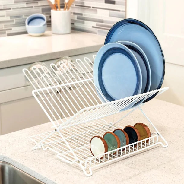 Better Houseware Folding Dish Rack (White)