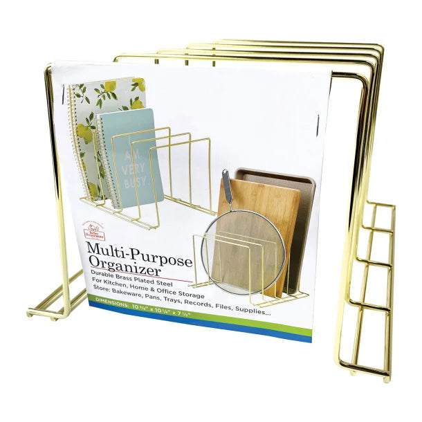 Better Houseware 4-Section Large Vertical Organizer, Brass