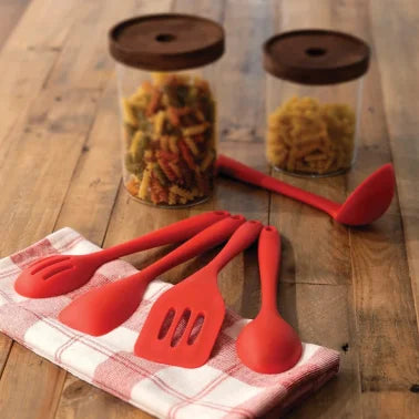 Better Houseware 5-Piece Silicone Cooking Utensils (Red)