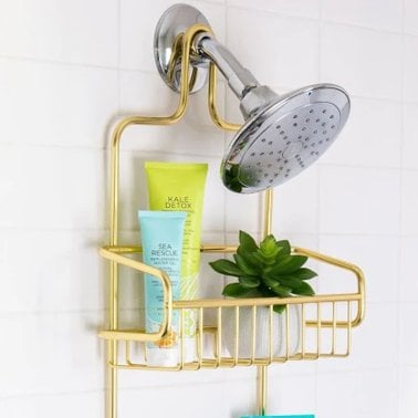 Better Houseware Rustproof Extra-Large Shower Caddy (Gold)