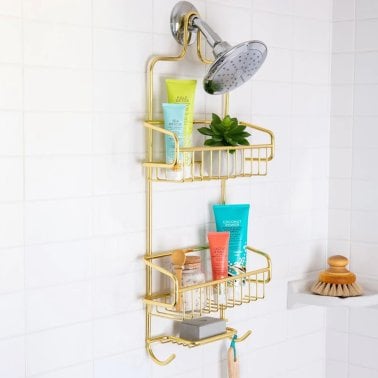 Better Houseware Rustproof Extra-Large Shower Caddy (Gold)