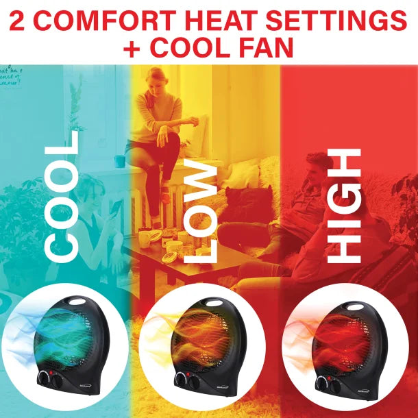 Brentwood® Kool Zone 1,500-Watt-Max Portable Electric Space Heater and Fan, Black