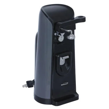 Brentwood® Tall Electric Can Opener with Knife Sharpener & Bottle Opener (Black)