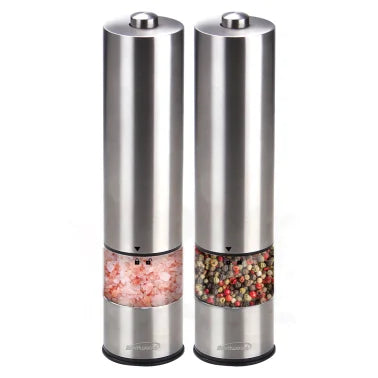 Brentwood® Electric Blue LED Stainless Steel Salt and Pepper Adjustable Ceramic Grinders