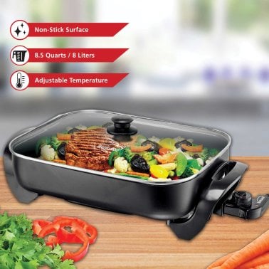 Brentwood® 16-In. 1,400-Watt Nonstick Electric Skillet with Glass Lid