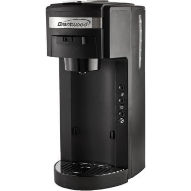 Brentwood® Single-Serve Coffee Maker for Pods or Grounds with Travel Mug