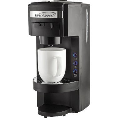 Brentwood® Single-Serve Coffee Maker for Pods or Grounds with Travel Mug