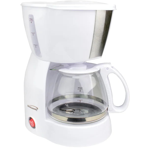 Brentwood® 650-Watt 4-Cup Coffee Maker (White)