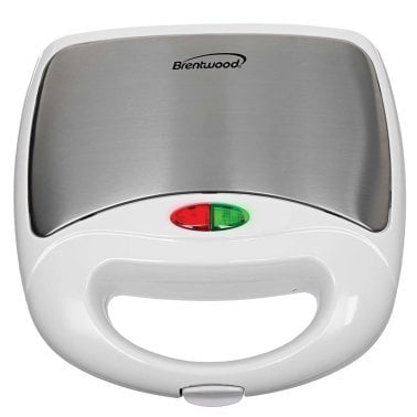 Brentwood® Nonstick Compact Dual Sandwich Maker (White)