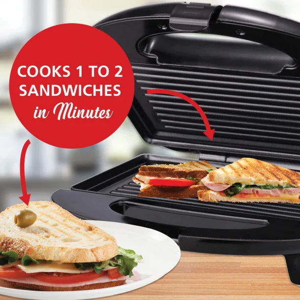 Brentwood® Nonstick Panini Press & Sandwich Maker (Black)