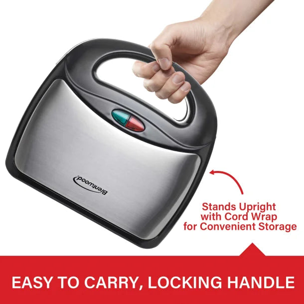 Brentwood® Nonstick Panini Press & Sandwich Maker (Black)