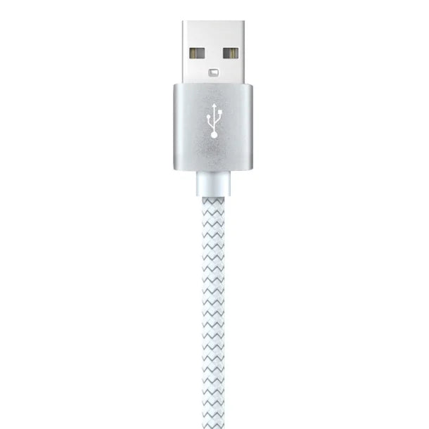 XYST™ Charge and Sync USB to Lightning® Braided Cable, 10 Ft. (White)