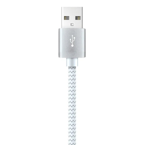 XYST™ Charge and Sync USB to USB-C® Braided Cable, 10 Ft. (White)